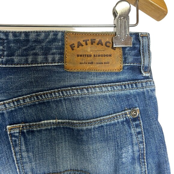 Fatface U.K. Men's Medium Wash Distressed Slim Fit Jeans - Size 32 - Picture 5 of 6